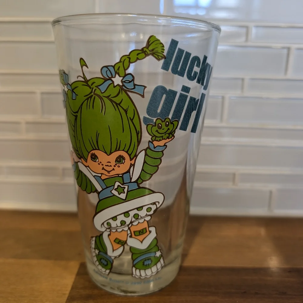 2010 Rainbow Brite Tumbler Glass Cup Lucky Girl Patty O’ Green Spencers Gifts